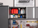 NewAge Pro Series Gray 12 Piece Cabinet Set With Wall, Tool Drawer, Multi-Function Cabinet, Lockers and 112 in. Worktop