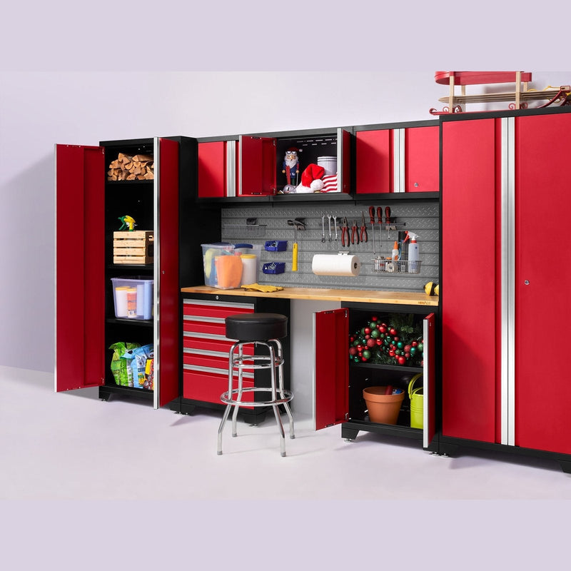 NewAge Pro Series 12 Piece Cabinet Set with Lockers, Tool Drawer Cabinet, and 56 in. Worktop