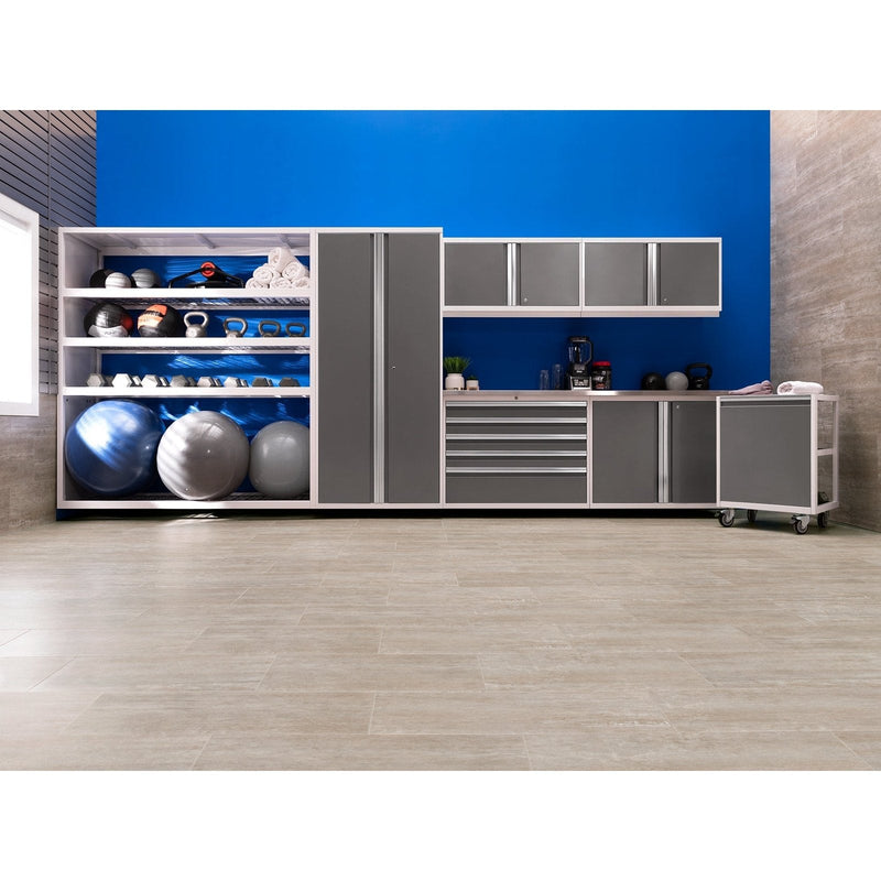 NewAge Pro Series 2 Piece Cabinet Set with 84 in. Workbench and 42 in. Base Cabinet on Casters